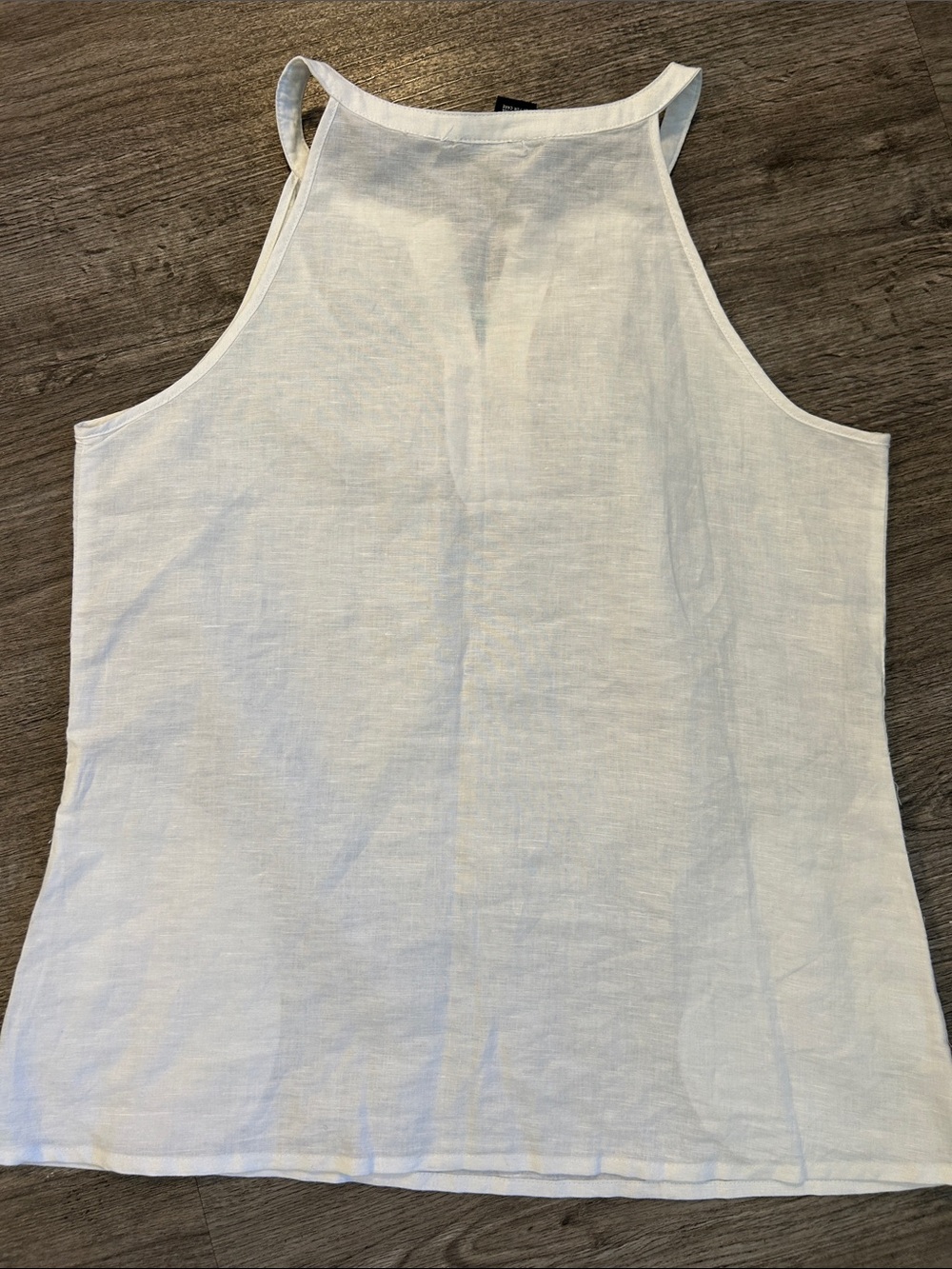 Cynthia Rowley Linen Cotton Sleeveless Blouse White Tank Top Medium - Picture 6 of 8
